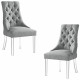 Colton Linen Acrylic Leg Dining Chair Set of 2, Light Grey