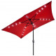 10'X6.5' Solar Rectangle Outdoor Tilt Patio Umbrella Red Color