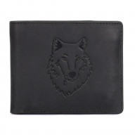 Karla Hanson Men's RFID Blocking Leather Wallet with Wolf