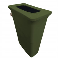 LA Linen Stretch Spandex Trash Can cover for Slim Jim 23-Gallon, Army Green