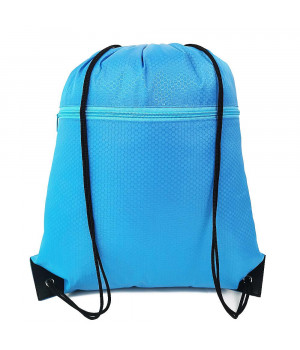 Drawstring backpacks With Zipper In Sky Blue