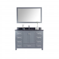 Wilson 48 - Grey Cabinet + Black Wood Marble Countertop