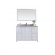Wilson 48 - White Cabinet + White Stripes Marble Countertop