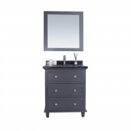 Luna - 30 - Maple Grey Cabinet + Black Wood Marble Countertop
