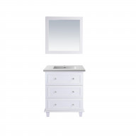 Luna - 30 - White Cabinet + Matte White VIVA Stone Solid Surface Countertop