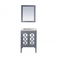 Mediterraneo - 24 - Grey Cabinet + Matte White VIVA Stone Solid Surface Countertop