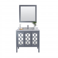 Mediterraneo - 36 - Grey Cabinet + White Carrara Marble Countertop