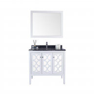 Mediterraneo - 36 - White Cabinet + Black Wood Marble Countertop