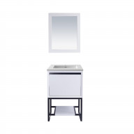 Alto 24 - White Cabinet + Matte White VIVA Stone Solid Surface Countertop