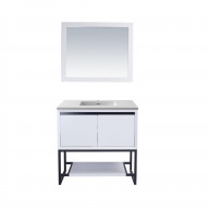 Alto 36 - White Cabinet + Matte White VIVA Stone Solid Surface Countertop