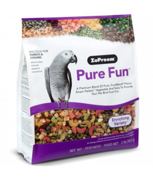 ZuPreem Pure Fun Enriching Variety Mix Bird Food for Parrots and Conures 2lbs