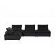 Anna Black Velvet 4 Pc Sectional Sofa