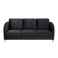 Sofia Black Velvet Modern Chic Sofa Couch