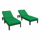 LeisureMod Chelsea Modern Outdoor Chaise Lounge Chair With Cushions Set of 2