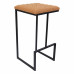 LeisureMod Quincy Leather Bar Stools With Metal Frame Set of 2