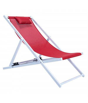 LeisureMod Sunset Outoor Sling Lounge Chair With Headrest