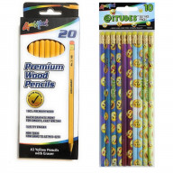 20pk #2 HB Yellow Pencils with Pink Eraser & 10pk iTudes Silly Face #2 Pencils w/ Eraser