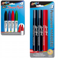3pk Chisel Tip Permanent Ink Broadline Markers & 4pk 