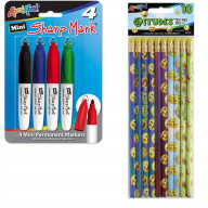 10pk iTudes Silly Face #2 Pencils w/ Eraser & 