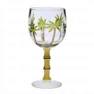 Acrylic Wine glass - U shape w/ Bamboo Stem 16 oz.