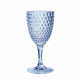 Acrylic Diamond Cut Wine Glass - Blue 12 oz.