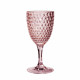 Acrylic Diamond Cut Wine Glass - Pink 12 oz.