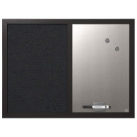Combo Silver Dry-Erase & Black Fabric Bulletin Board, 18