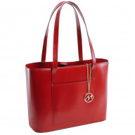 M Series | ALYSON | Leather Ladies' Tote with Tablet Pocket - Red