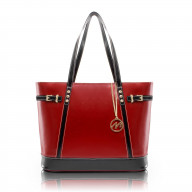 M Series | SERAFINA | Leather Ladies' Tote with Tablet Pocket - Red