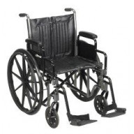 McKesson Standard Wheelchair with Padded, Removable Arm, Composite Mag Wheel, 20 in. Seat, Swing-Away Footrest, 350 lbs