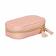 Mele and Co Lucy Travel Jewelry Case in Textured Pink Vegan Leather