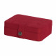 Mele and Co Giana Plush Fabric Jewelry Box with Lift Out Tray in Red