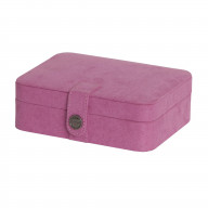 Mele and Co Giana Plush Fabric Jewelry Box with Lift Out Tray in Pink