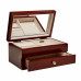 Mele & Co. Brynn Wooden Jewelry Box with Florentine Marquetry Motif in Walnut Finish