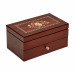 Mele & Co. Brynn Wooden Jewelry Box with Florentine Marquetry Motif in Walnut Finish