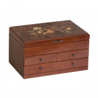 Mele and Co Fairhaven Wooden Jewelry Box in Walnut Finish