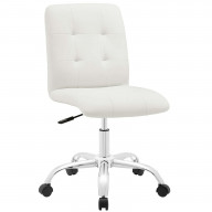 Prim Armless Mid Back Office Chair - White
