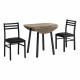 Dining Table Set, 3Pcs Set, Small, 35" Drop Leaf, Kitchen, Metal, Laminate, Brown, Black, Contemporary, Modern