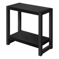Accent Table, Side, End, Narrow, Small, 2 Tier, Living Room, Bedroom, Metal, Laminate, Black, Contemporary, Modern