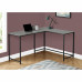 Computer Desk, Home Office, Corner, 58"L, L Shape, Work, Laptop, Metal, Laminate, Grey, Black, Contemporary, Modern