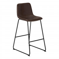 Office Chair, Bar Height, Standing, Computer Desk, Work, Pu Leather Look, Metal, Brown, Black, Contemporary, Modern