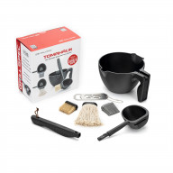 40oz (5 Cups) BASTING BOWL GRILLING SET, WITH BOWL, LADLE SPOON AND 3 BASTING BRUSHES, COTTON MOP, BOAR BRUSH, and SILCONE BRUSH, ALL IN 1 SET