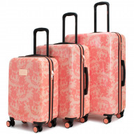 BADGLEY MISCHKA ESSENCE 3 Piece Expanadable Luggage Set (Pink Lace)