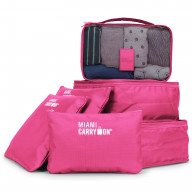 Miami CarryOn Packing Cubes Travelers' Luggage Organizer Kit (Pink)
