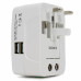 Miami CarryOn International Travel Adapter with Two USB Ports (White)