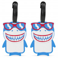 Miami CarryOn Happy Shark Luggage Tags - Set of 2