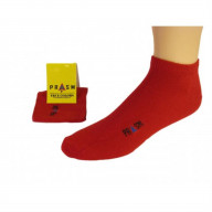 PRASM (Premium Egyptian Cotton) MENS No-Show Ankle Socks - 3 PACK-Dark Red