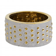 6.75 Regal Stone Hobnail Planter with Gold Accents
