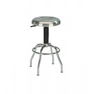 Adjustable work stool in stainless steel frame