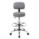 Boss Be Well Medical Spa Professional Adjustable Drafting Stool with Back and Removable Foot Rest Grey